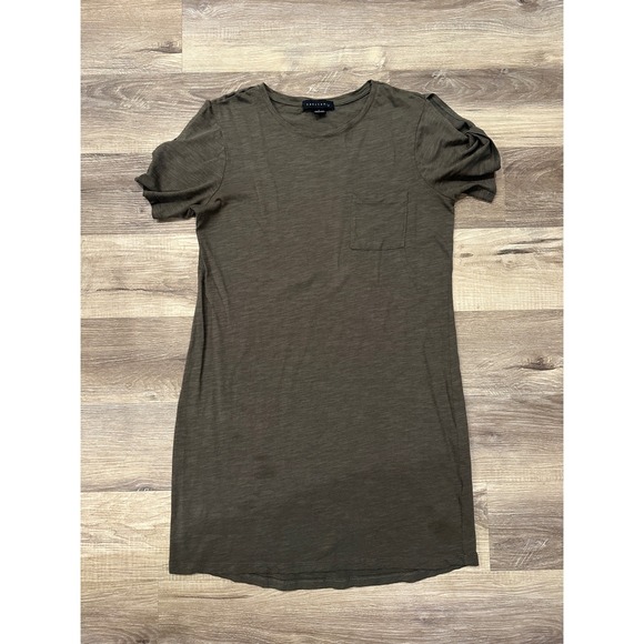 Sanctuary Dresses & Skirts - Sanctuary Olive Green Ruched Sleeve Pocket Tunic Dress Womens Size Large